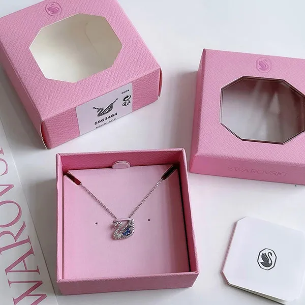 Dây Chuyền Nữ Swarovski Dazzling Swan Blue Necklace By Swarovski Bracelet 5563464 Màu Bạc (Box Hồng)