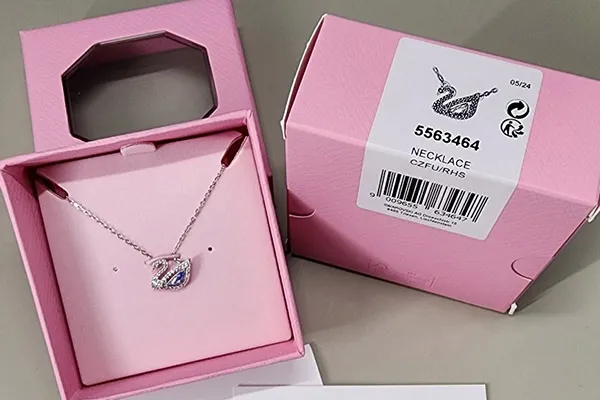 Dây Chuyền Nữ Swarovski Dazzling Swan Blue Necklace By Swarovski Bracelet 5563464 Màu Bạc (Box Hồng)