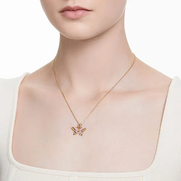 Dây Chuyền Nữ Swarovski Idyllia Pendant Butterfly, Multicolored, Gold-tone Plated 5658857 Màu Vàng Hồng