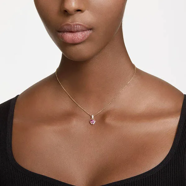 Dây Chuyền Nữ Swarovski Stilla Pendant Heart, Red, Gold-Tone Plated 5648750 Màu Vàng Gold/Đỏ