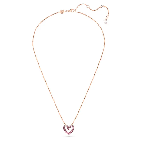 Dây Chuyền Nữ Swarovski Sublima Pendant Heart Small Pink, Rose Gold Tone Plating 5640301 Màu Vàng Hồng