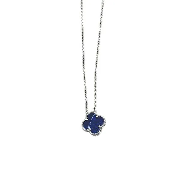 Dây Chuyền Nữ Jewery Luxury Magic Alhambra White Gold Màu Xanh Navy - Trang sức - Vua Hàng Hiệu