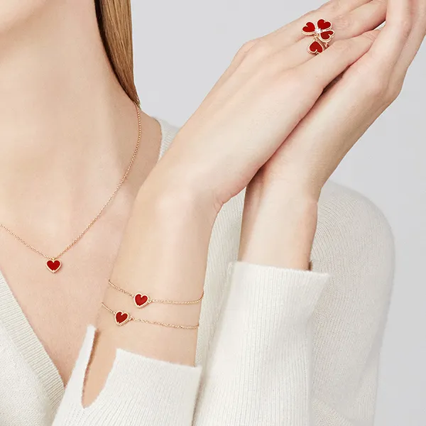 Dây Chuyền Van Cleef & Arpels Sweet Hearts Pendant 18K Rose Gold, Carnelian VCARN59N00 Màu Vàng Hồng - Trang sức - Vua Hàng Hiệu
