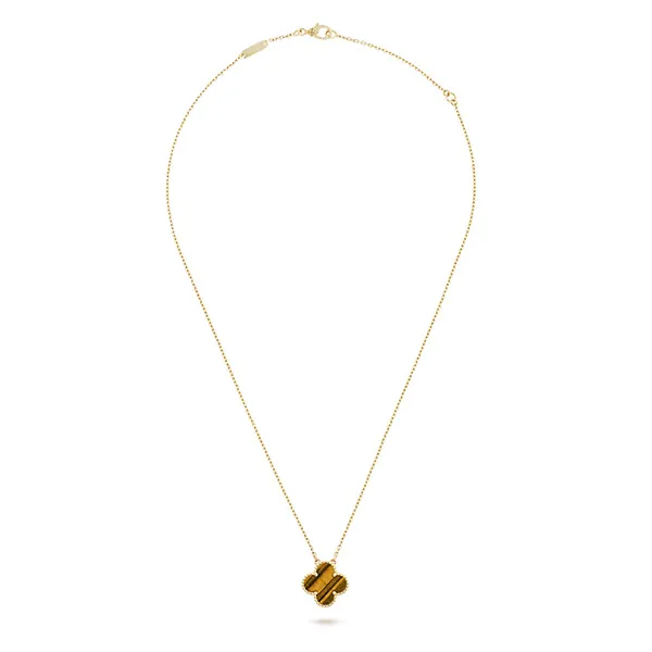 Dây Chuyền Jewery Luxury Vintage Alhambra Pendant 18K Yellow Gold, Tiger Eye Màu Vàng Gold - Trang sức - Vua Hàng Hiệu