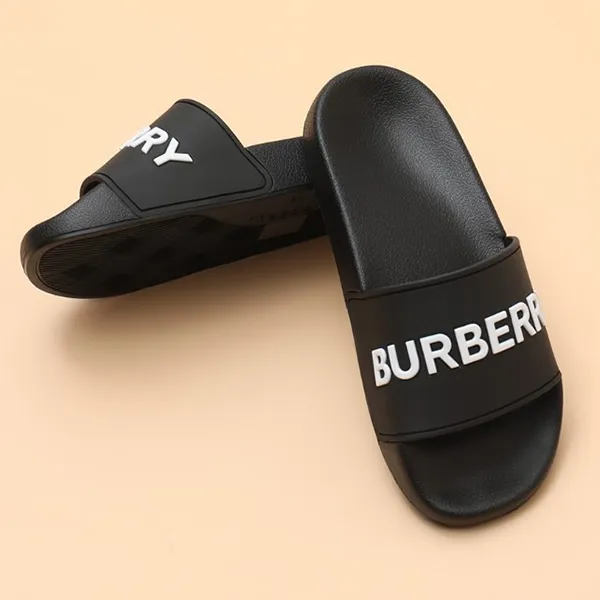 Dép Burberry Logo Detail Slides 8053501 Màu Đen Size 38