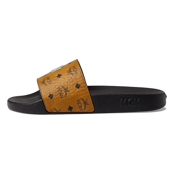 Dép MCM Collection Slide Màu Nâu Đen Size 35