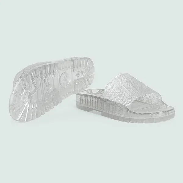 Dép Nam Gucci x Adidas Adilette Rubber Màu Trắng Trong Size 40
