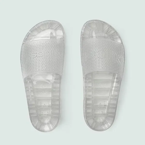 Dép Nam Gucci x Adidas Adilette Rubber Màu Trắng Trong Size 40