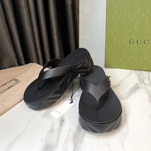 Dép Nữ Gucci Platform Thong Sandal 746334 JFM00-1000 Màu Đen Size 35 - Dép - Vua Hàng Hiệu