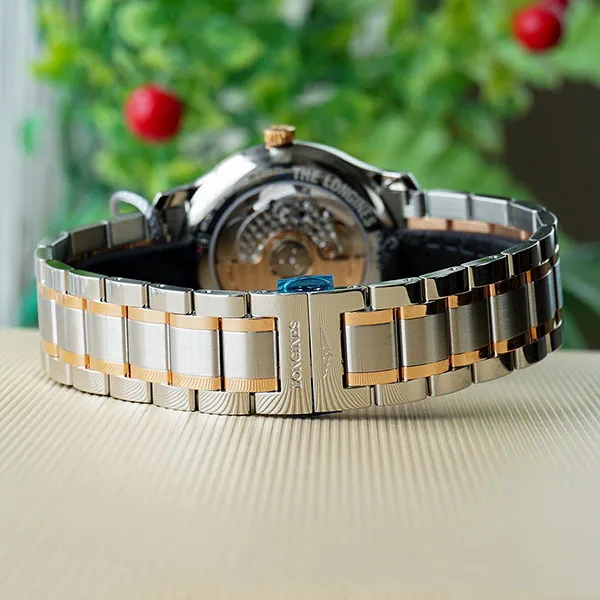 Đồng Hồ Nam Longines Master Diamond Rose Gold Date L2.628.5.99.7 Màu Vàng Bạc