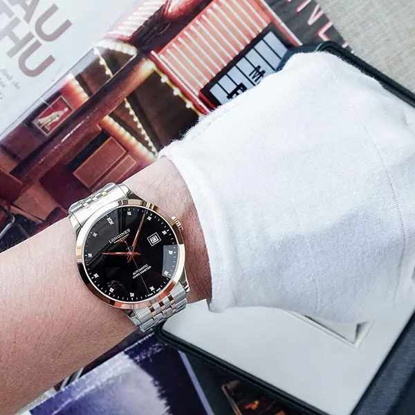 Đồng Hồ Nam Longines Record L2.821.5.57.7 Màu Bạc Đen - Đồng hồ - Vua Hàng Hiệu