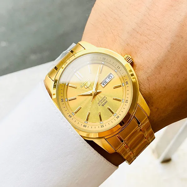 Đồng Hồ Nam Seiko 5 Automatic Handwinding SNKM94K1 Màu Vàng Gold