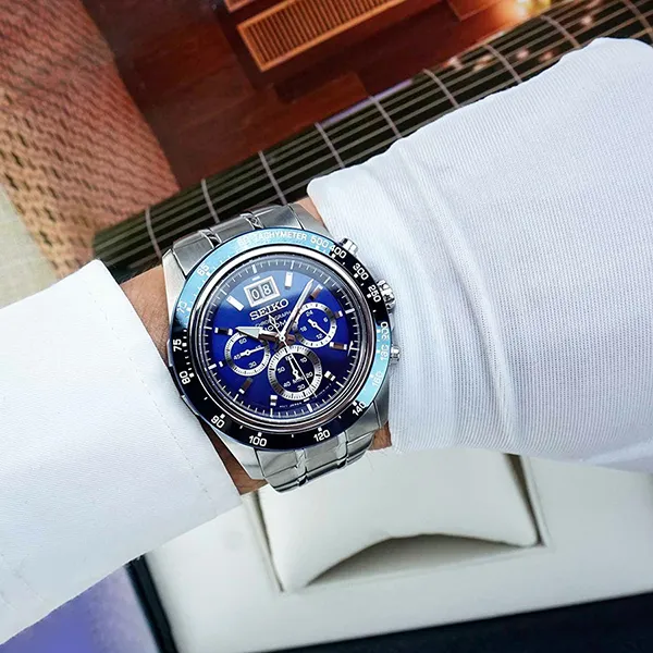 Đồng Hồ Nam Seiko Chronograph SPC235P1 Màu Bạc Xanh