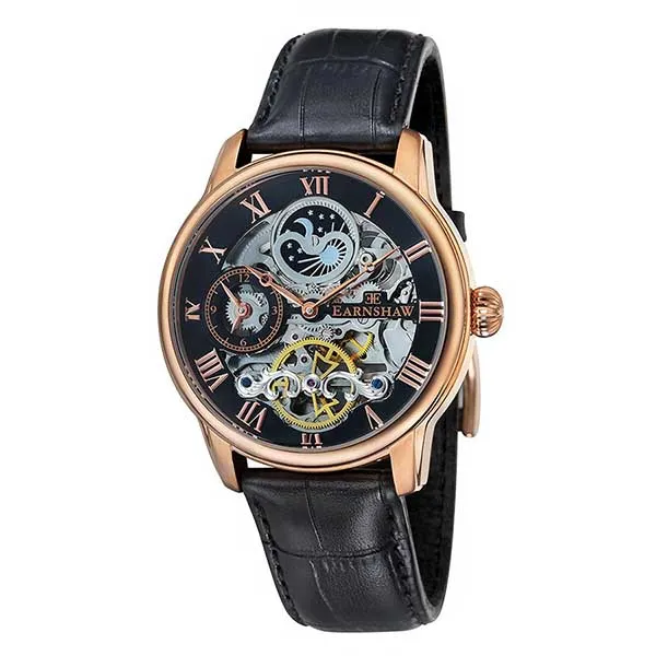 Đồng Hồ Nam Thomas Earnshaw Longitude ES-8006-07 Màu Đen Phối Vàng Hồng