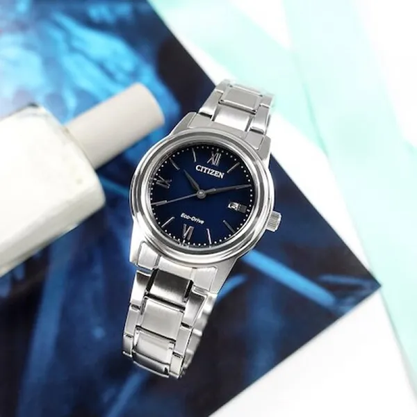 Đồng Hồ Nữ Citizen Blue Dial Stainless Steel Ladies Watch FE1220-89L Màu Bạc Xanh