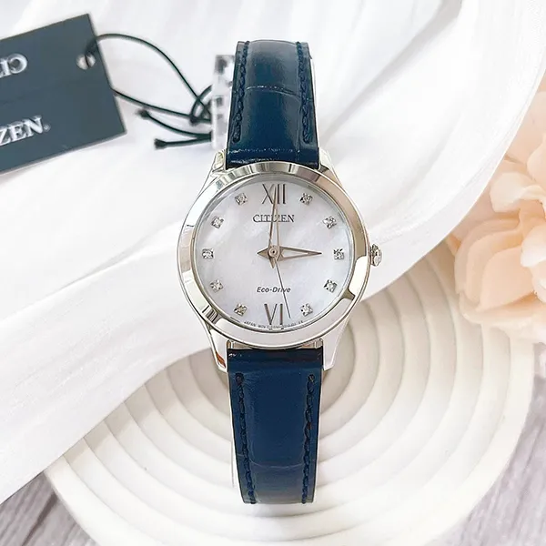 Đồng Hồ Nữ Citizen Eco-Drive Classic Stainless Steel EM1011-07D Màu Xanh Navy Bạc - Đồng hồ - Vua Hàng Hiệu
