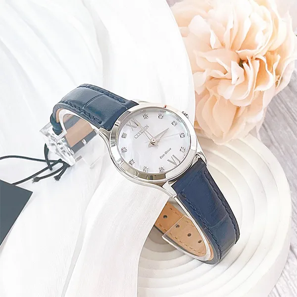 Đồng Hồ Nữ Citizen Eco-Drive Classic Stainless Steel EM1011-07D Màu Xanh Navy Bạc - Đồng hồ - Vua Hàng Hiệu