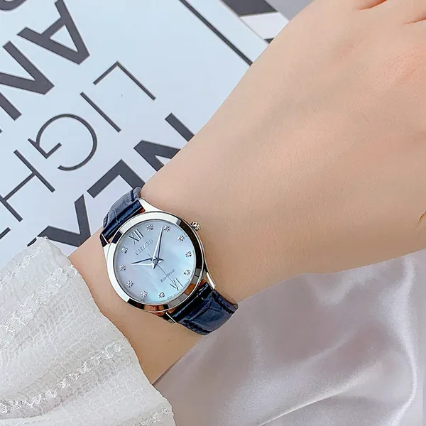 Đồng Hồ Nữ Citizen Eco-Drive Classic Stainless Steel EM1011-07D Màu Xanh Navy Bạc - Đồng hồ - Vua Hàng Hiệu