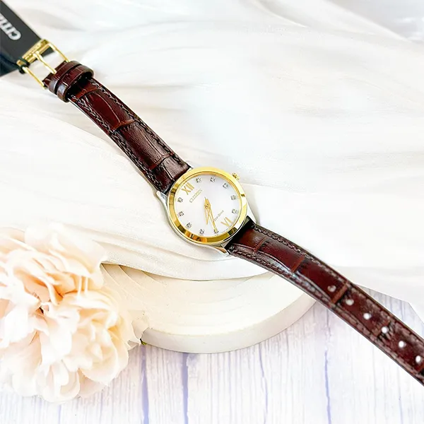 Đồng Hồ Nữ Citizen Eco-Drive EM1018-24A Màu Nâu Vàng - Đồng hồ - Vua Hàng Hiệu