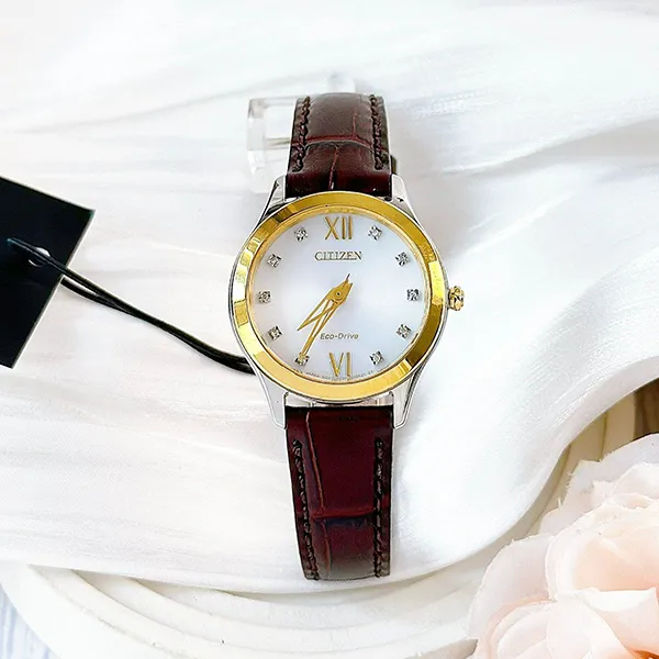 Đồng Hồ Nữ Citizen Eco-Drive EM1018-24A Màu Nâu Vàng - Đồng hồ - Vua Hàng Hiệu
