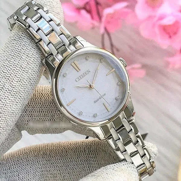 Đồng Hồ Nữ Citizen Eco-Drive Ladies Watch EM0890-85A Màu Bạc Trắng