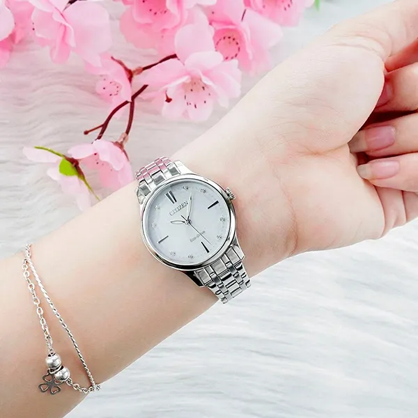 Đồng Hồ Nữ Citizen Eco-Drive Ladies Watch EM0890-85A Màu Bạc Trắng
