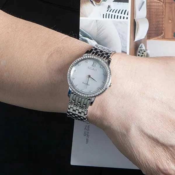 Đồng Hồ Nữ Citizen Eco-Drive Mother Of Pearl Ladies Watch EX1480-82D Màu Bạc - Đồng hồ - Vua Hàng Hiệu