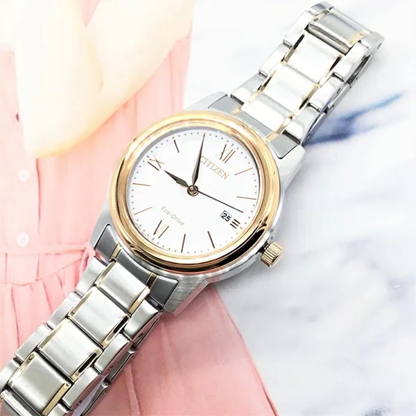 Đồng Hồ Nữ Citizen Eco-Drive Two Tone Dress Watch FE1226-82A Màu Bạc Trắng - Đồng hồ - Vua Hàng Hiệu