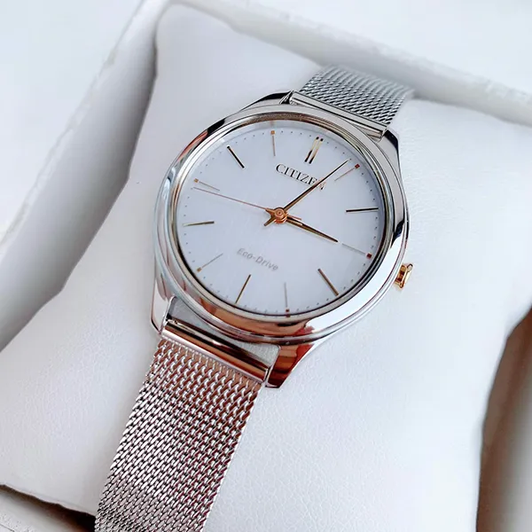 Đồng Hồ Nữ Citizen Eco Drive Watch EM0504-81A Màu Bạc Trắng