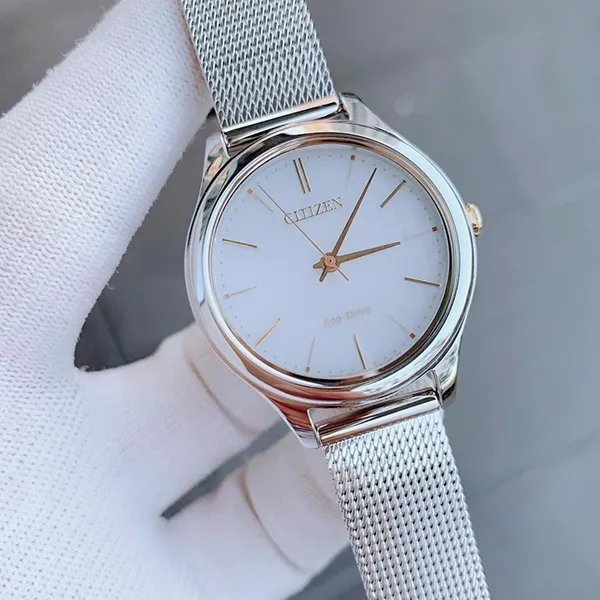 Đồng Hồ Nữ Citizen Eco Drive Watch EM0504-81A Màu Bạc Trắng