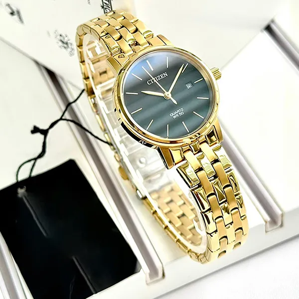 Đồng Hồ Nữ Citizen Quartz Black Dial Women Watch EU6092-59E Màu Vàng Đen