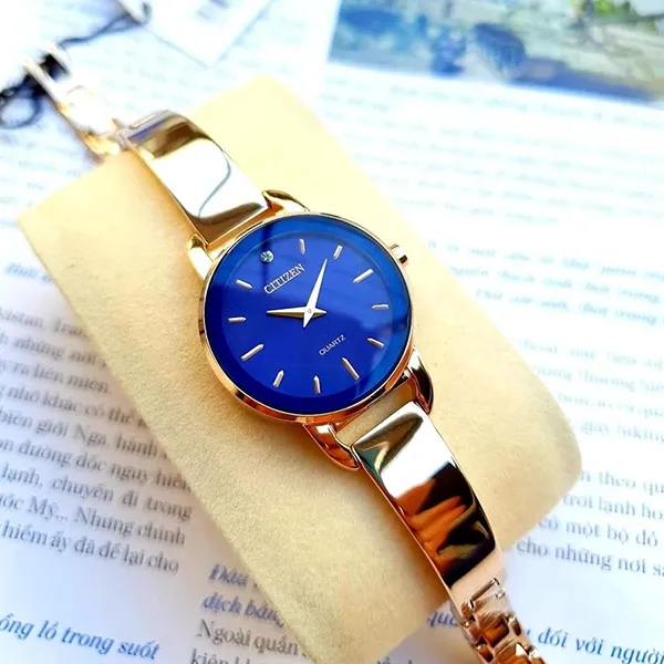 Đồng Hồ Nữ Citizen Quartz Diamond Accent Watch EZ6373-58L Màu Vàng Xanh