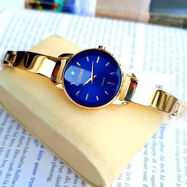 Đồng Hồ Nữ Citizen Quartz Diamond Accent Watch EZ6373-58L Màu Vàng Xanh