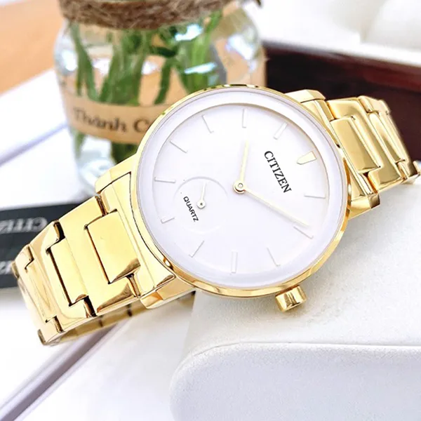 Đồng Hồ Nữ Citizen Quartz Ladies Watch EQ9062-58A Màu Vàng Trắng