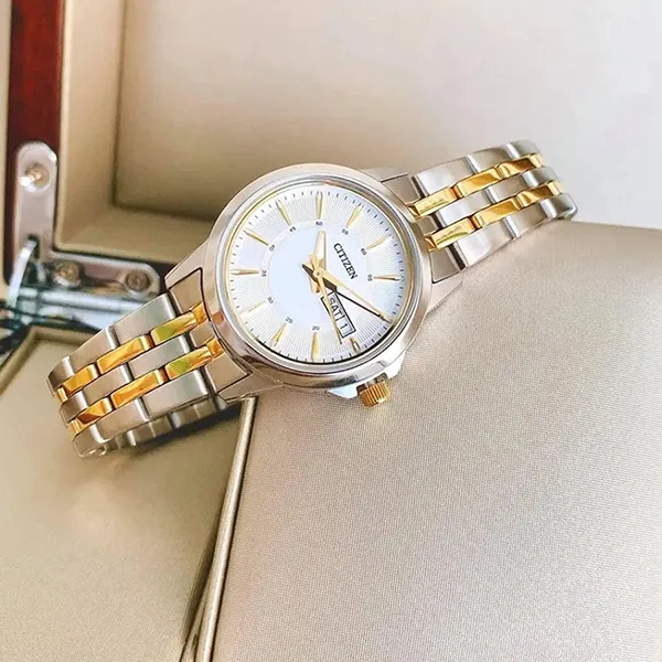 Đồng Hồ Nữ Citizen Quartz Silver Dial Women Watch EQ0608-55A Màu Bạc