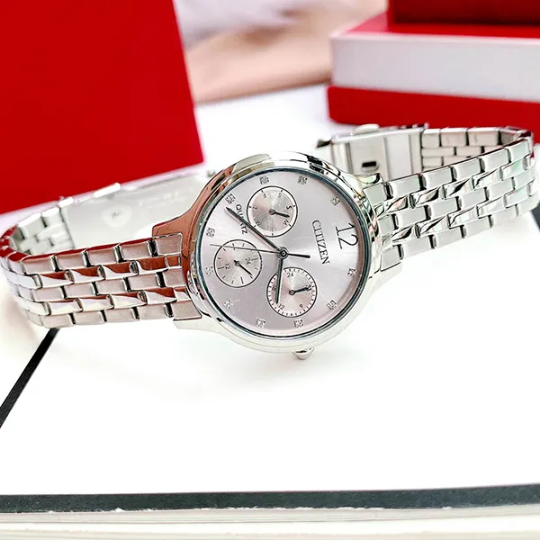 Đồng Hồ Nữ Citizen Quartz Women Watch ED8180-52X Màu Bạc Hồng