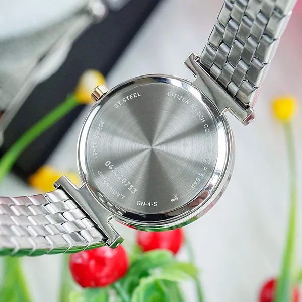 Đồng Hồ Nữ Citizen Swarovski Crystal Blue Dial Ladies Quartz Watch ER0218-53L Màu Xanh Bạc