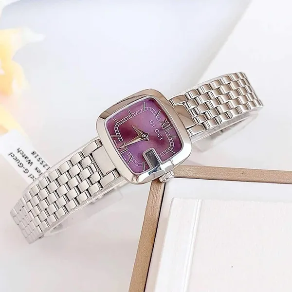 Đồng Hồ Nữ Gucci G-Gucci Stainless Steel Purple Dial YA125523 Màu Bạc Tím
