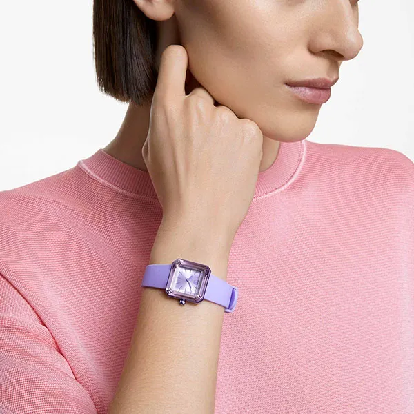 Đồng Hồ Nữ Swarovski Silicone Strap Watch 5624376 Màu Tím - Đồng hồ - Vua Hàng Hiệu