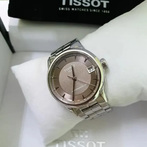 Đồng Hồ Nữ Tissot Luxury Automatic Bronze Dial Ladies T086.207.11.301.00 Màu Bạc