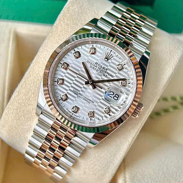 Đồng Hồ Rolex Datejust Motif Dial 126231-0039 Màu Demi (Vàng Hồng - Bạc) - Đồng hồ - Vua Hàng Hiệu