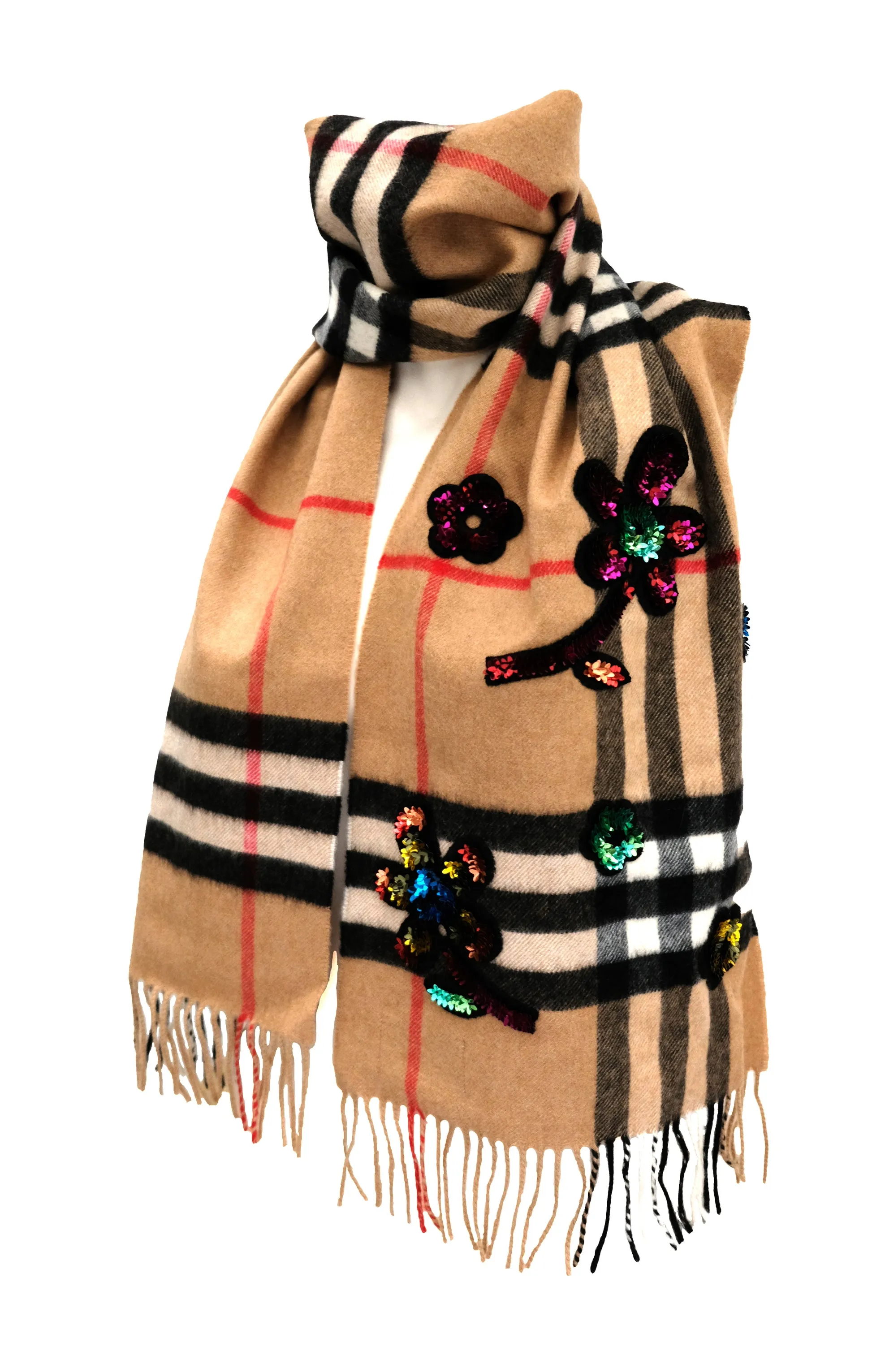 Khăn Burberry Cashmere Họa Tiết Hoa