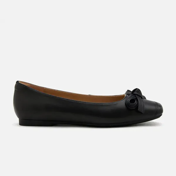 Giày Bệt Nữ Pazzion Clarice Bow Square Toe Flats 966-3BLK035 Màu Đen
