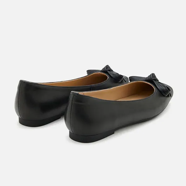 Giày Bệt Nữ Pazzion Clarice Bow Square Toe Flats 966-3BLK035 Màu Đen