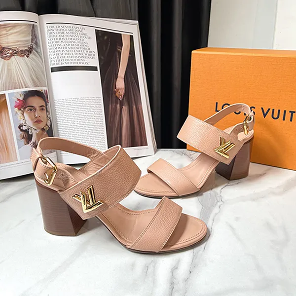 Giày Cao Gót Nữ Louis Vuitton LV Horizon Sandal Màu Hồng Nude Size 38.5 - Giày - Vua Hàng Hiệu