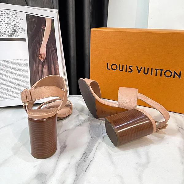 Giày Cao Gót Nữ Louis Vuitton LV Horizon Sandal Màu Hồng Nude Size 38.5 - Giày - Vua Hàng Hiệu