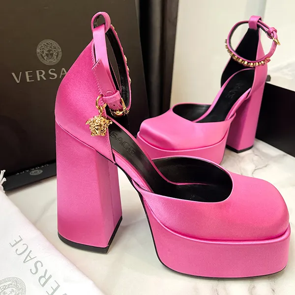 Giày Cao Gót Nữ Versace Medusa Platform Pumps Màu Hồng Size 37 - Giày - Vua Hàng Hiệu