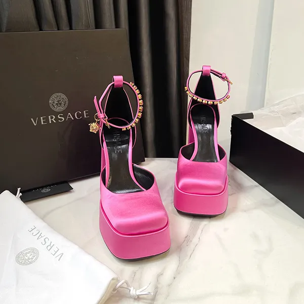 Giày Cao Gót Nữ Versace Medusa Platform Pumps Màu Hồng Size 37 - Giày - Vua Hàng Hiệu