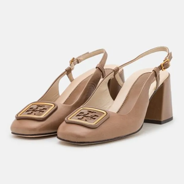 Giày Cao Gót Tory Burch Georgia Bombe Slingback 7cm 136335 Màu Nâu Size 38 - Giày - Vua Hàng Hiệu