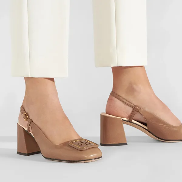 Giày Cao Gót Tory Burch Georgia Bombe Slingback 7cm 136335 Màu Nâu Size 38 - Giày - Vua Hàng Hiệu